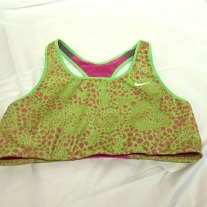 Nike lime green and purple sports bra size XL